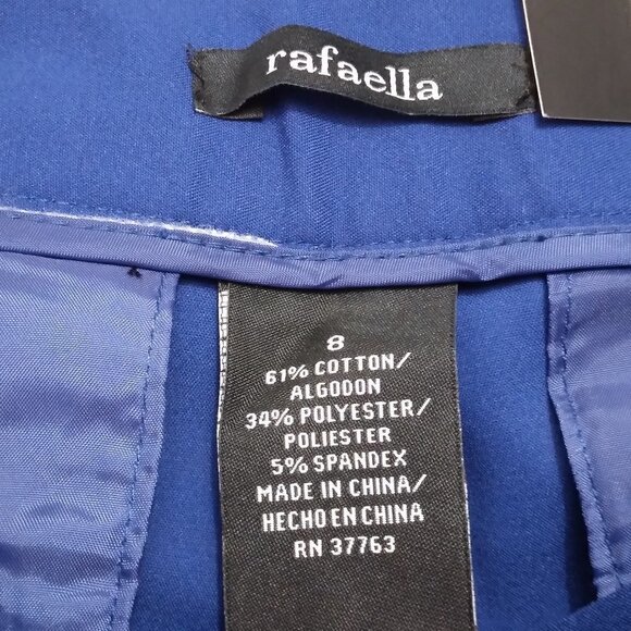 NWT Rafaella | Women's Curvy Fit Slim Leg Crop Ankle Pant Blue | Size 8 - Picture 10 of 11